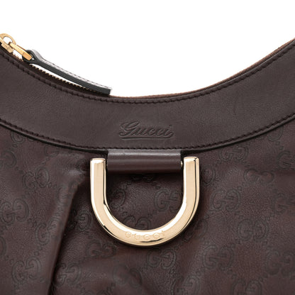 Gucci Guccissima Small D Gold Ring Shoulder Bag Chocolate Brown 8 of 10