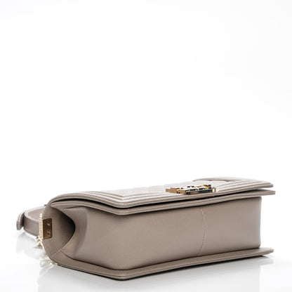 Chanel Caviar Quilted Medium Boy Flap Dark Beige 4 of 7