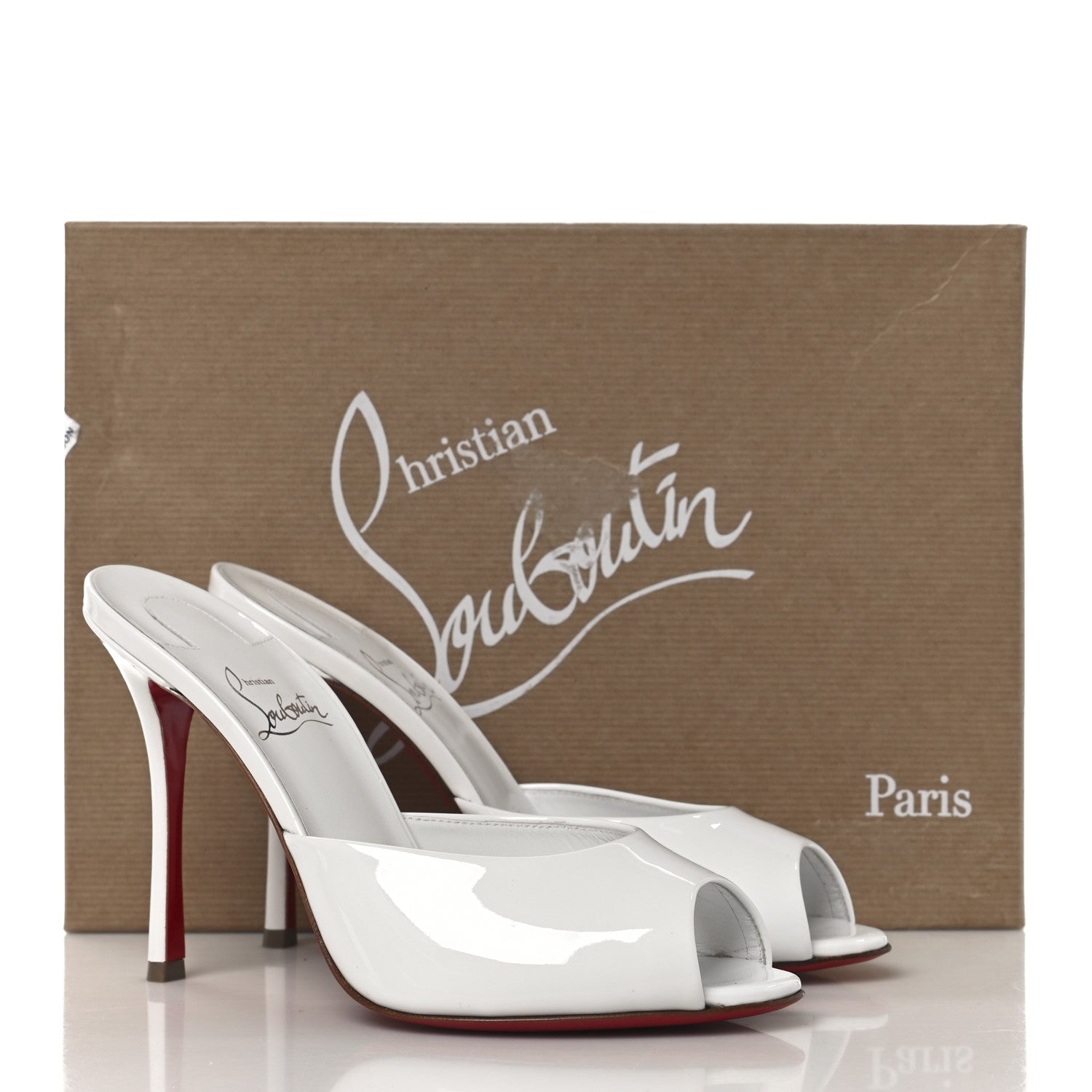Christian Louboutin Patent Me Dolly 100 Sandals 37 White 1753558