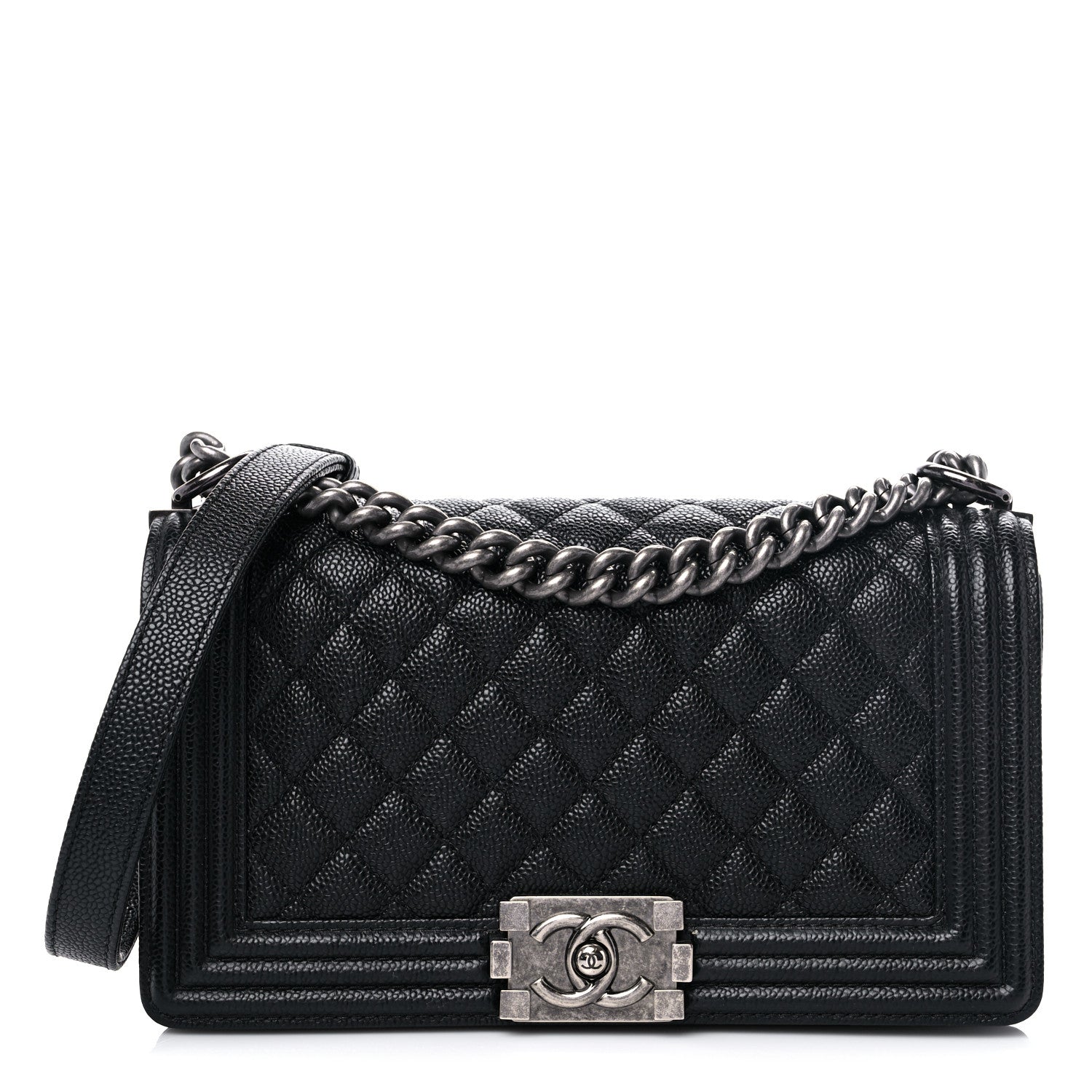 Chanel Caviar Quilted Medium Boy Flap Black 1 of 12