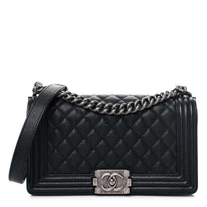 Chanel Caviar Quilted Medium Boy Flap Black 1 of 12