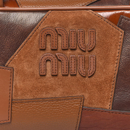 Miu Miu Nappa Patchwork Small Beau Top Handle Bag Cognac 7 of 9