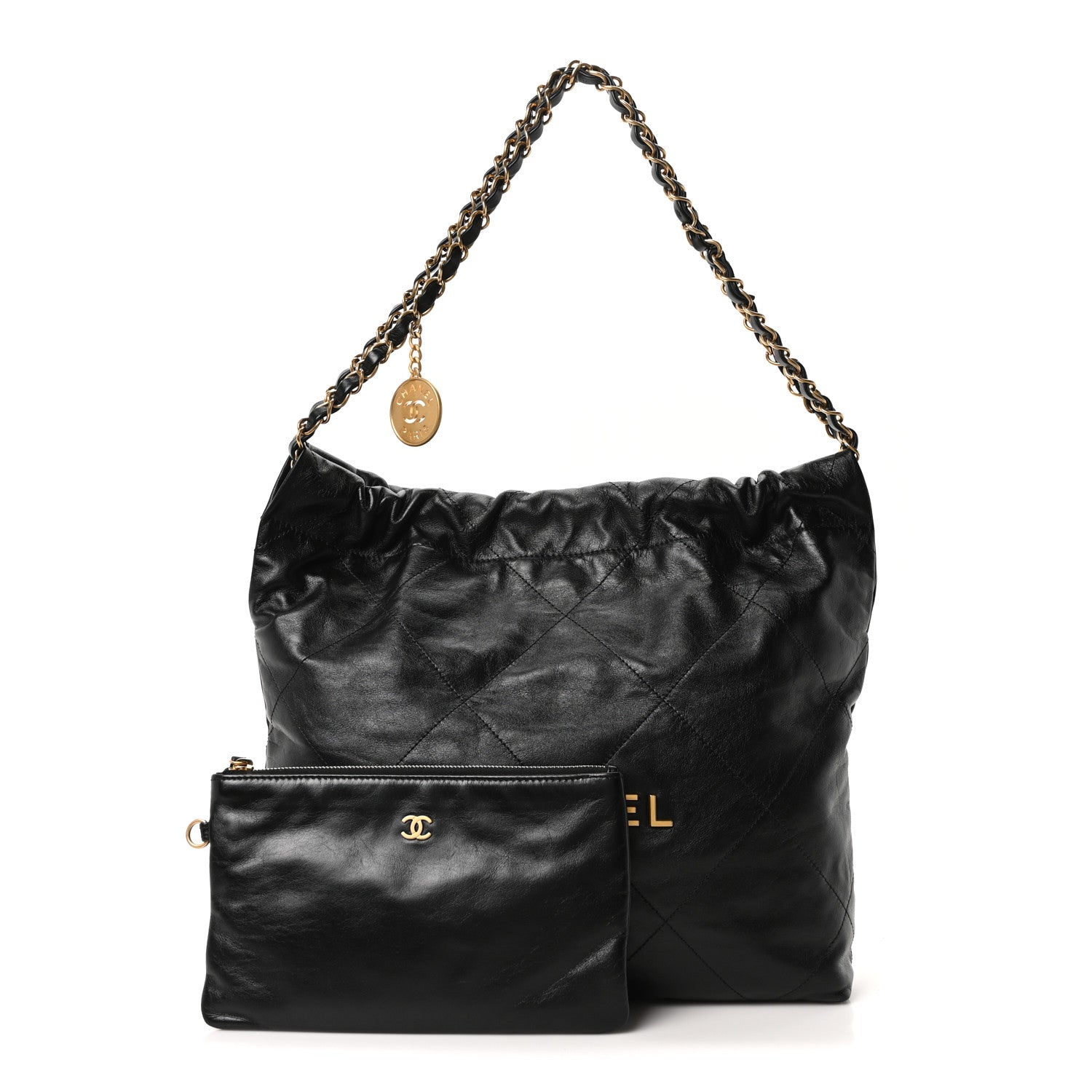 Chanel Shiny Calfskin Quilted Small Chanel 22 Black 3 of 11