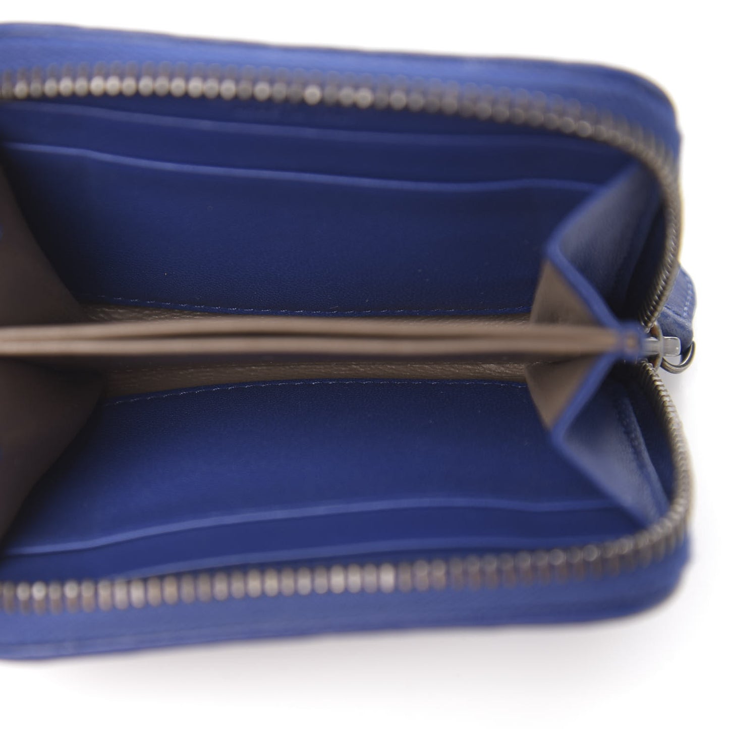 Nappa Intrecciato Zip Around Coin Purse Cobalt