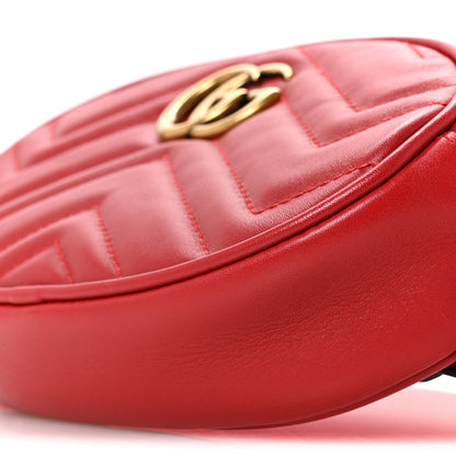 Gucci Calfskin Matelasse GG Marmont Belt Bag 85 34 Hibiscus Red 10 of 12