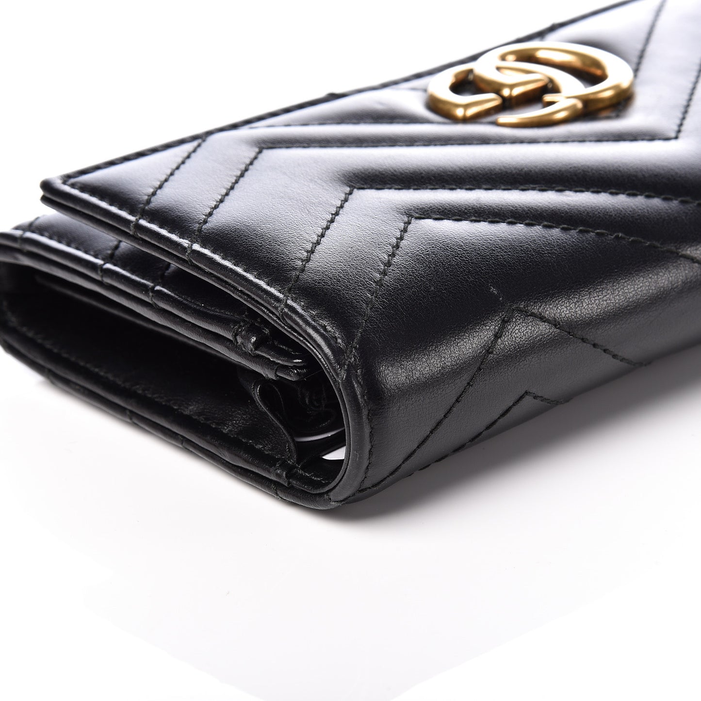 Calfskin Matelasse GG Marmont Continental Wallet Black
