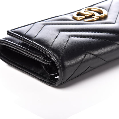 Gucci Calfskin Matelasse GG Marmont Continental Wallet Black 10 of 12