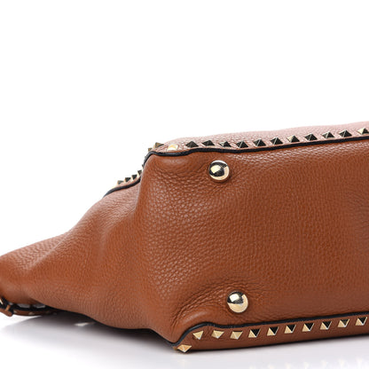 Valentino Garavani Pebbled Calfskin Medium Rockstud Tote Light Cuir 5 of 14