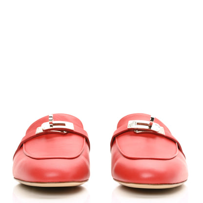 Hermes Calfskin Oz Mules 37 Orange Solaire 2 of 8