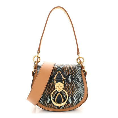 Chloe Calfskin Watersnake Embossed Small Tess Bag Brown Multicolor 1 of 9