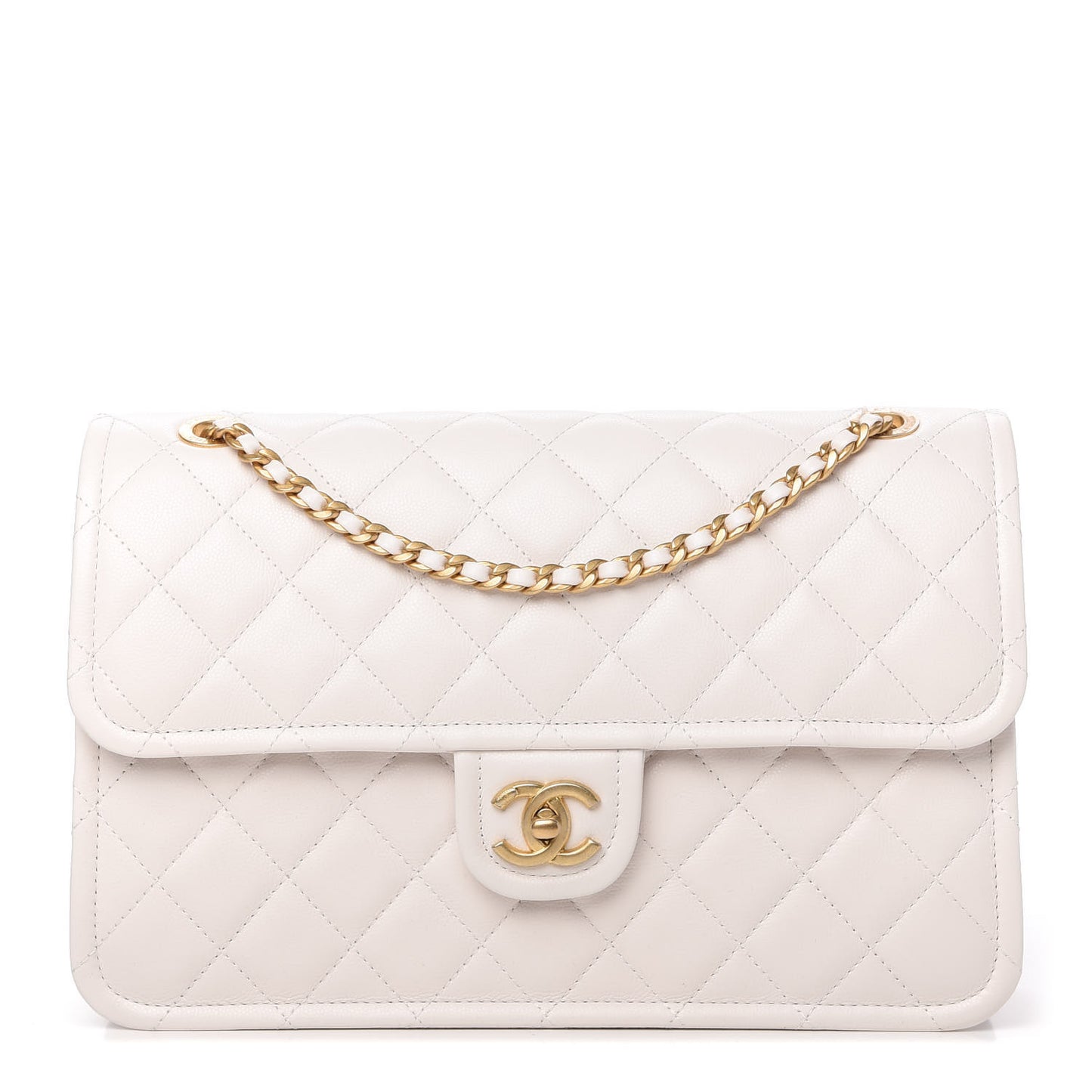 Caviar Quilted Large Sweet Classic Flap White