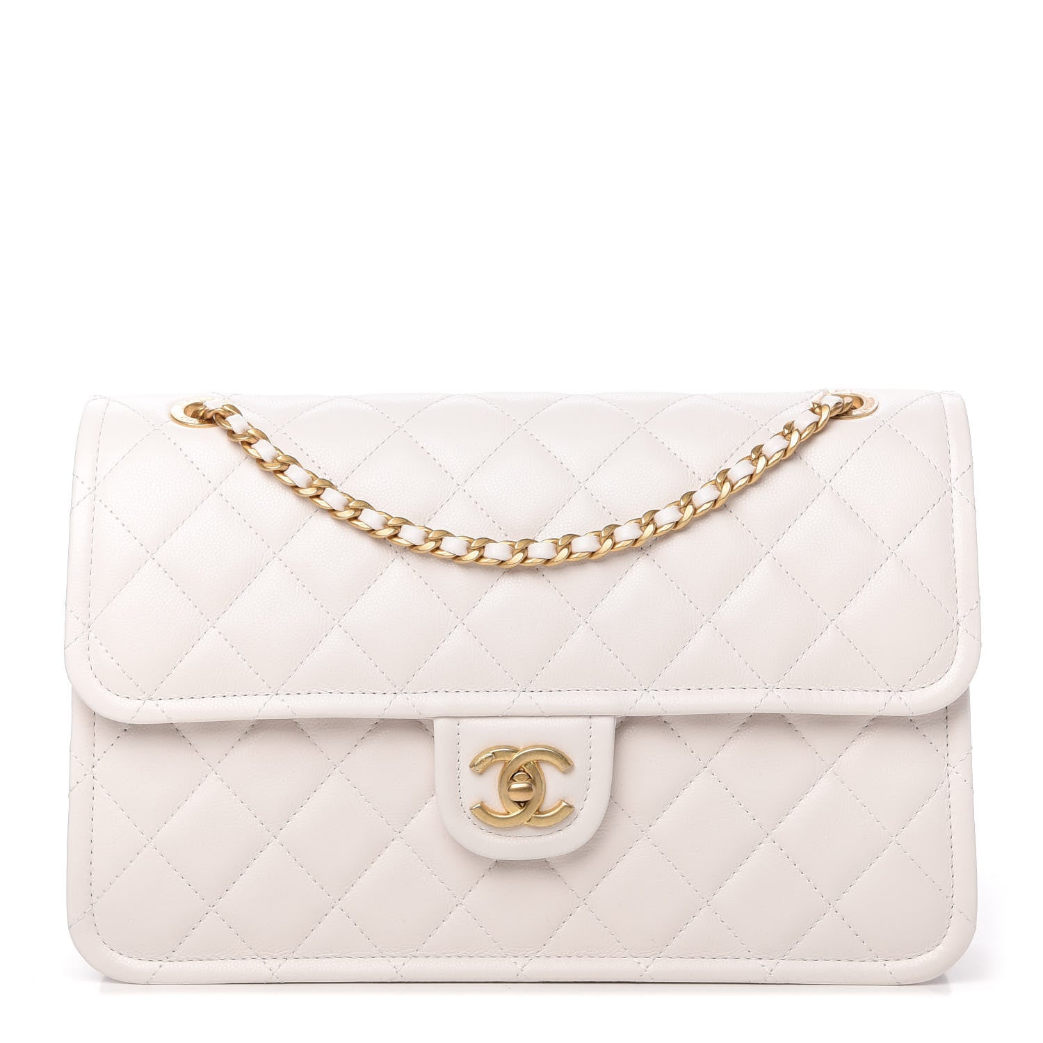 Chanel Caviar Quilted Large Sweet Classic Flap White 1 of 10