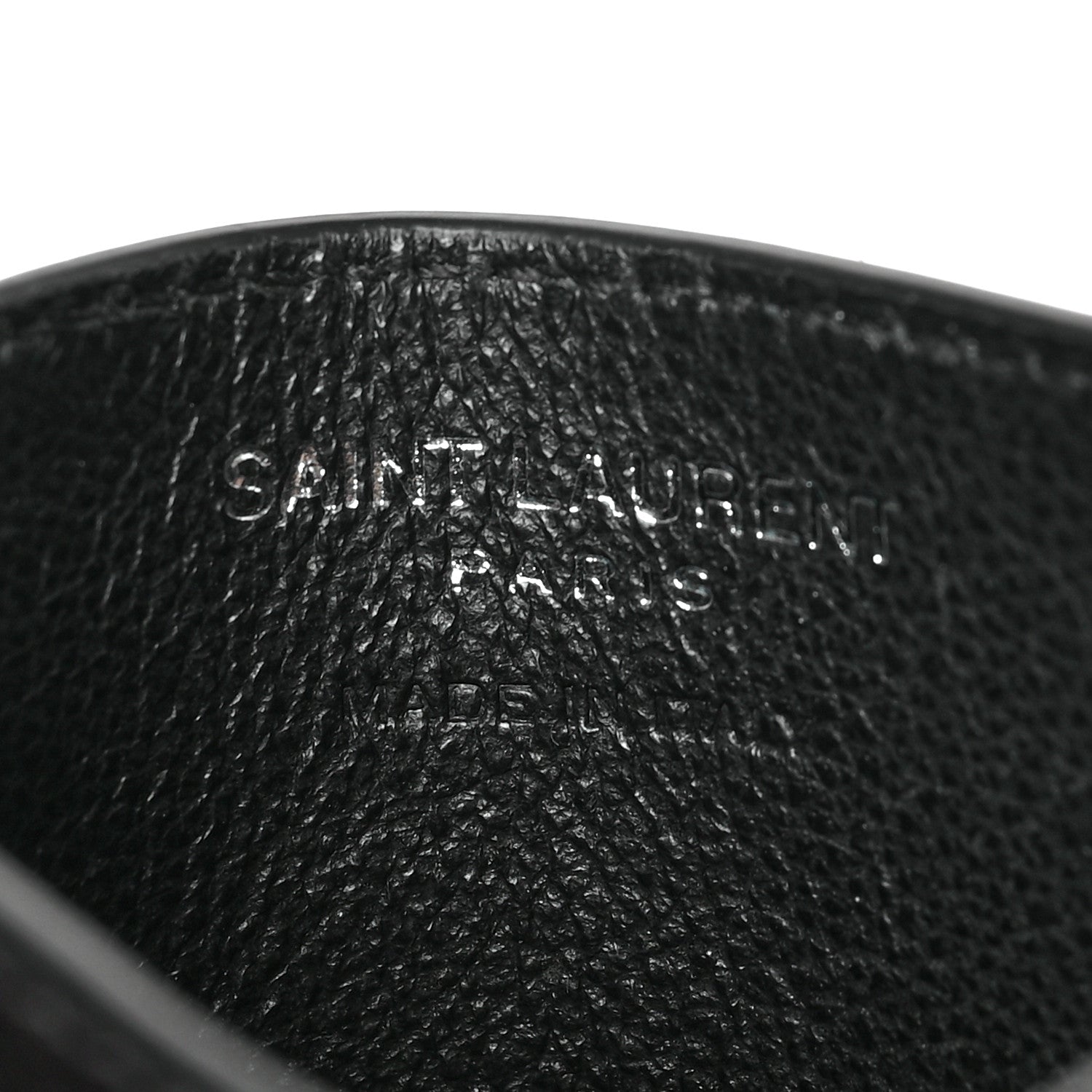 Saint Laurent Grain De Poudre Matelasse Chevron Monogram Credit Card Case Black 6 of 6