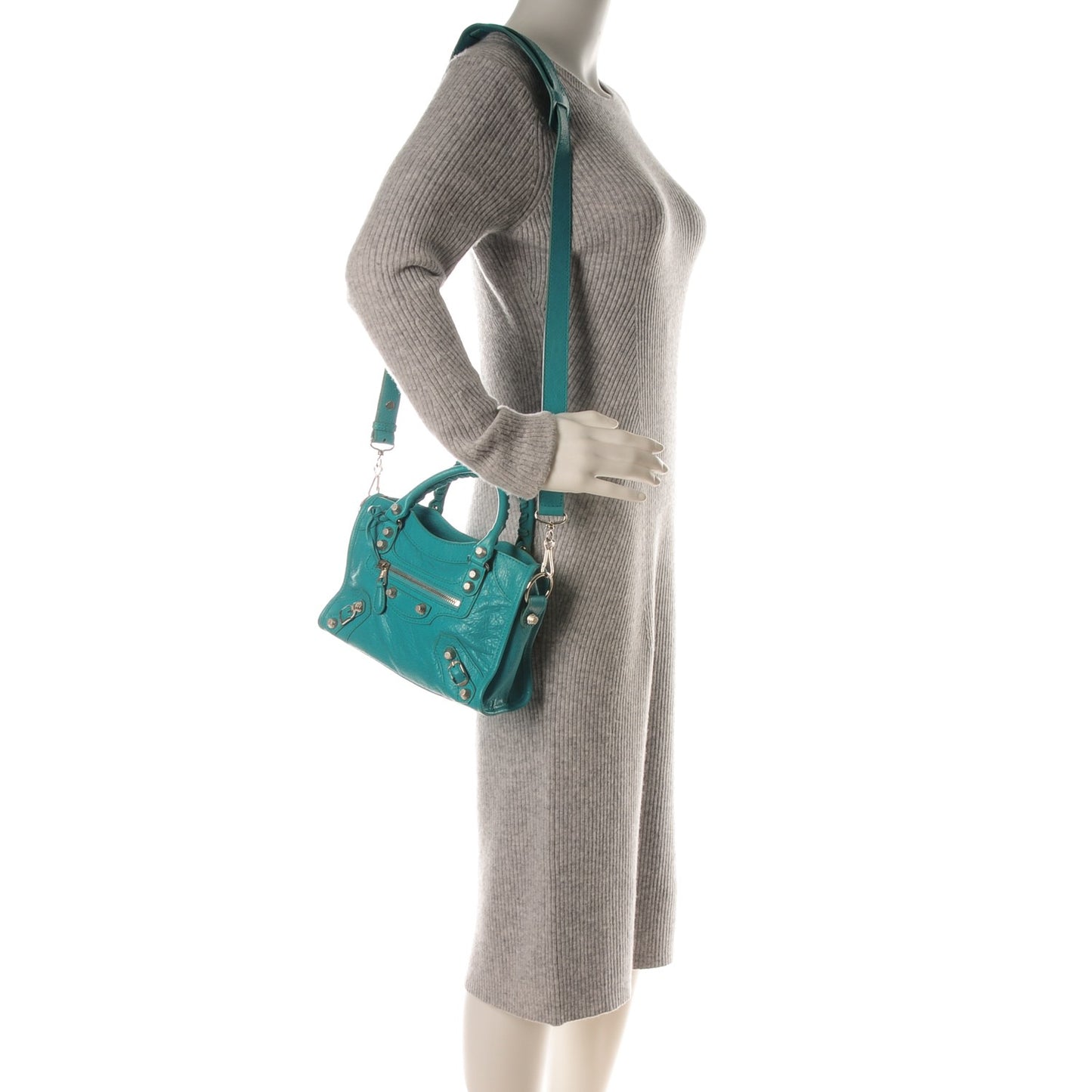 Agneau Giant 12 Silver Hardware Mini City Bleu Tropical