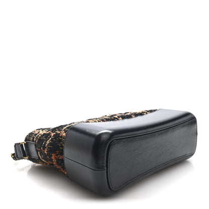 Chanel Tweed Calfskin Medium Gabrielle Hobo Black Brown 4 of 10