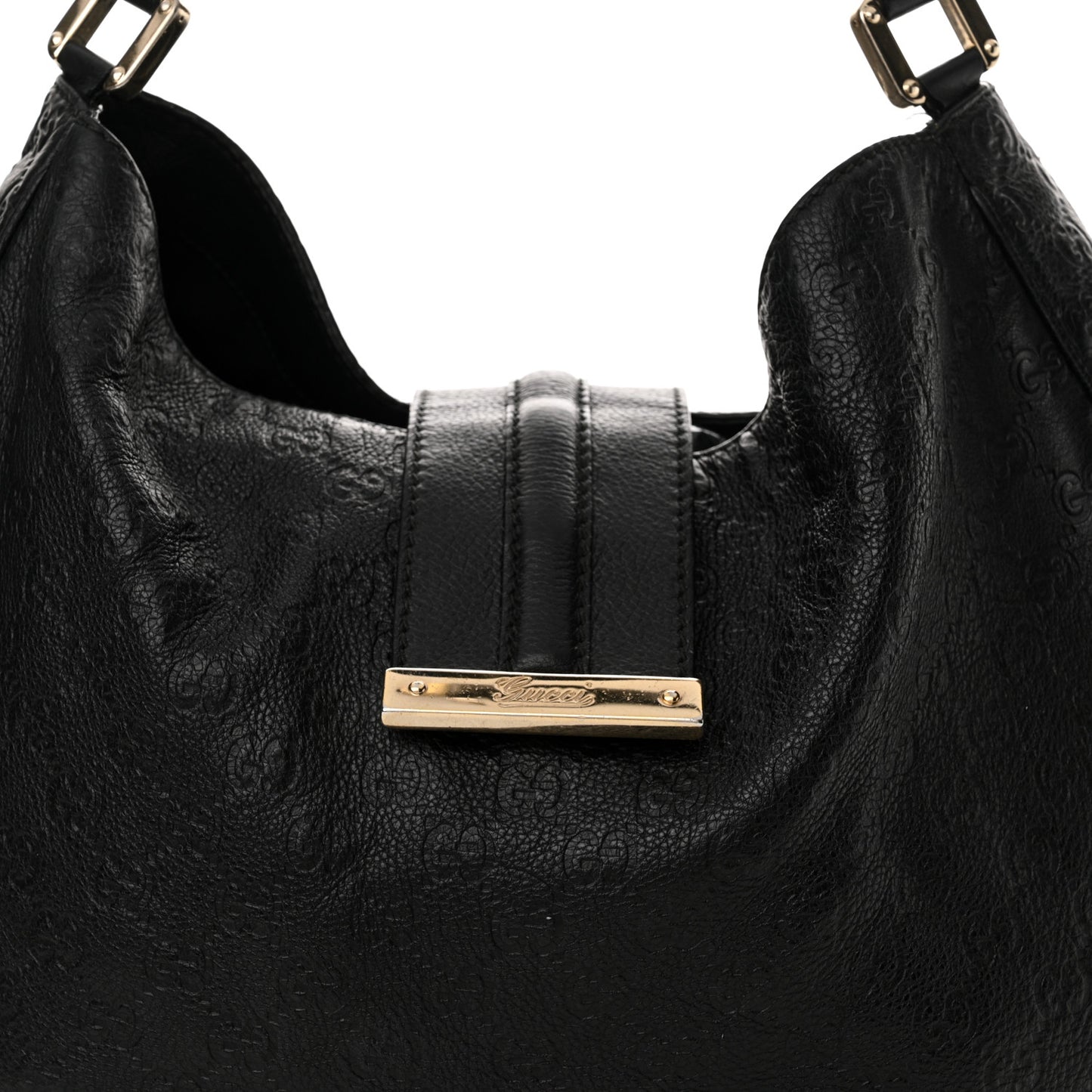 Guccissima Large New Ladies Web Hobo Black