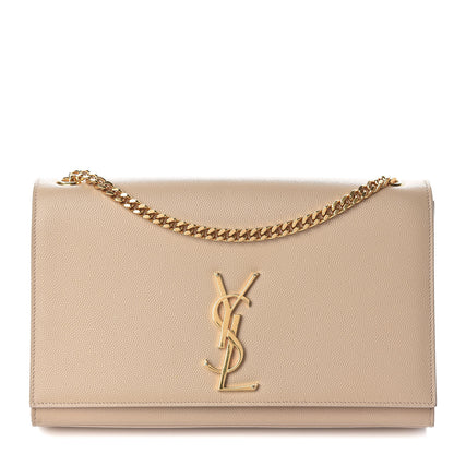Saint Laurent Grain De Poudre Medium Monogram Kate Satchel Nude Powder 1 of 13