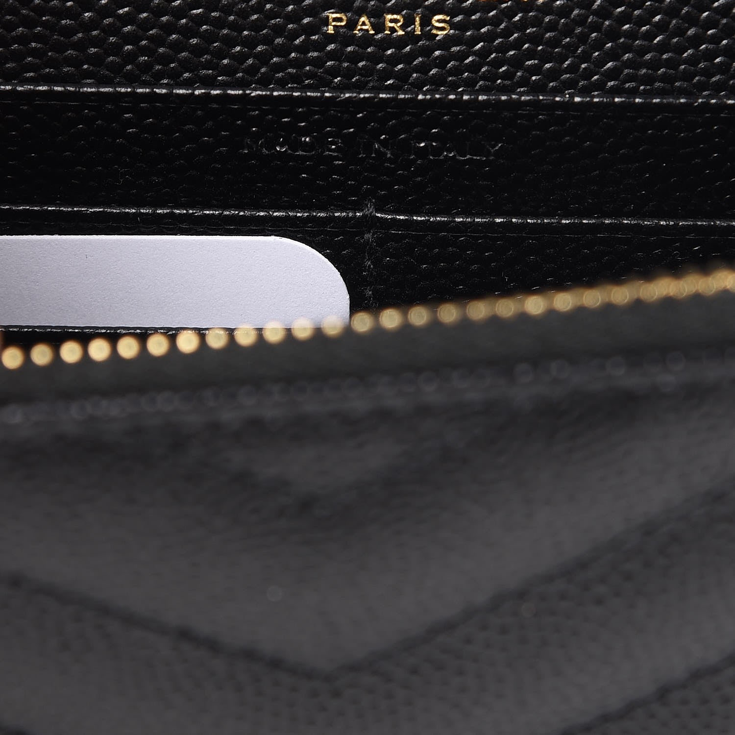 Saint Laurent Grain De Poudre Matelasse Chevron Monogram Envelope Chain Wallet Black 7 of 8