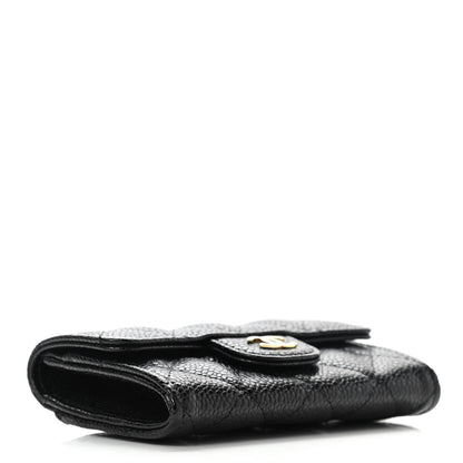 Chanel Caviar Quilted Flap Card Holder Wallet Black 4 of 9