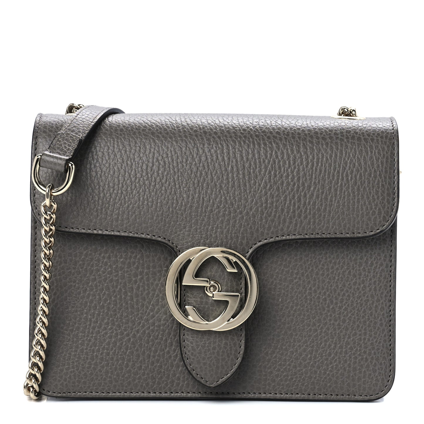 Dollar Calfskin Small Interlocking G Shoulder Bag Loess