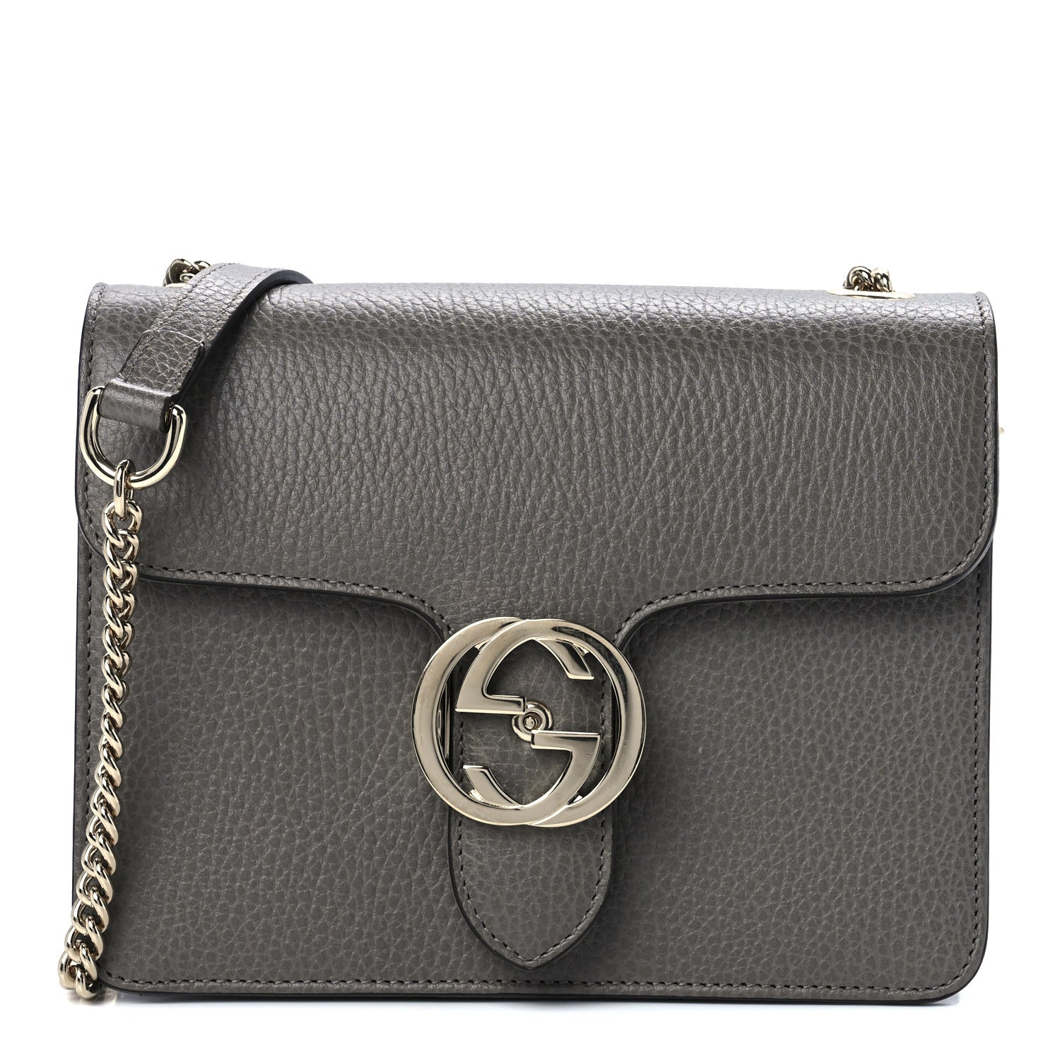 Gucci Dollar Calfskin Small Interlocking G Shoulder Bag Loess 1 of 12