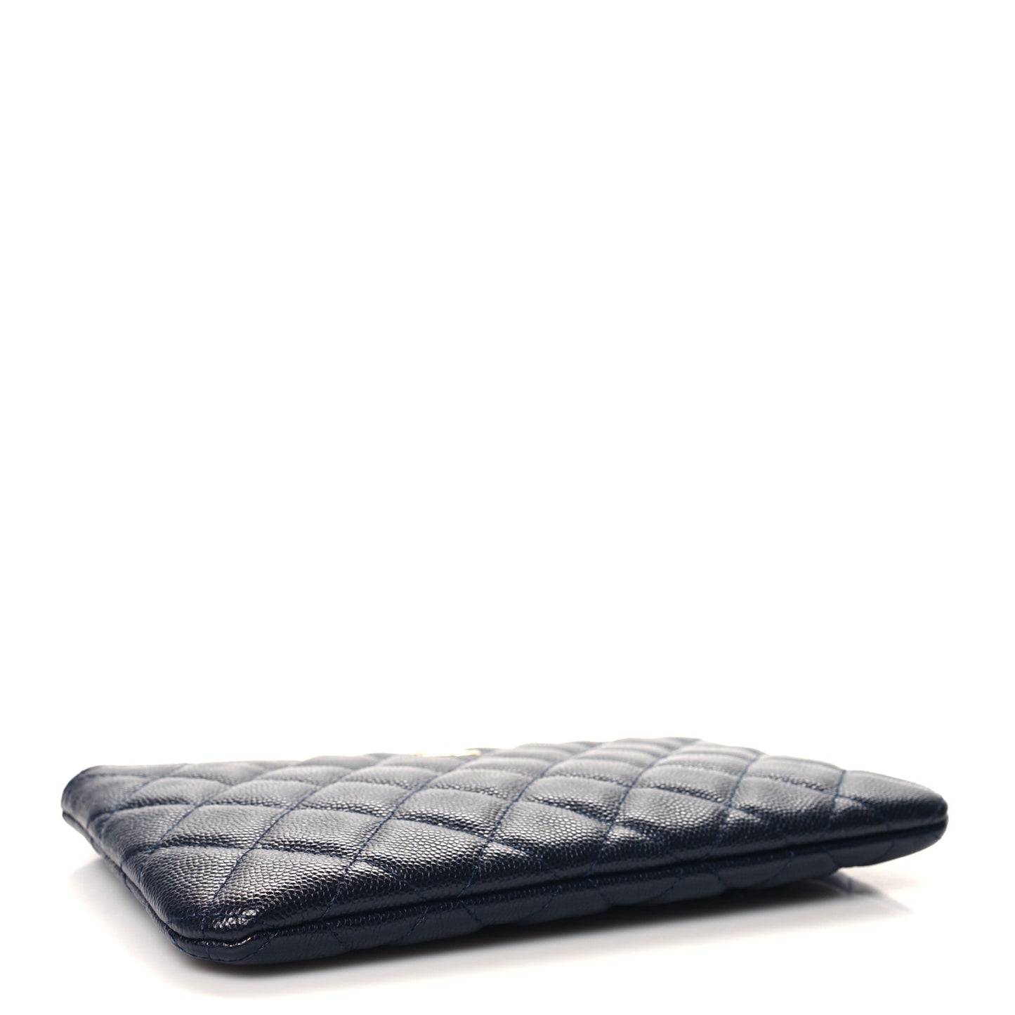 Caviar Quilted Small Zipped Pouch Navy Blue