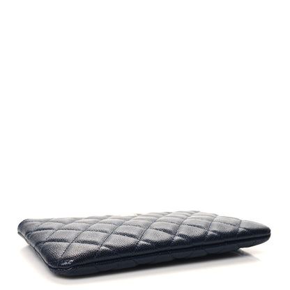 Chanel Caviar Quilted Small Zipped Pouch Navy Blue 4 of 8