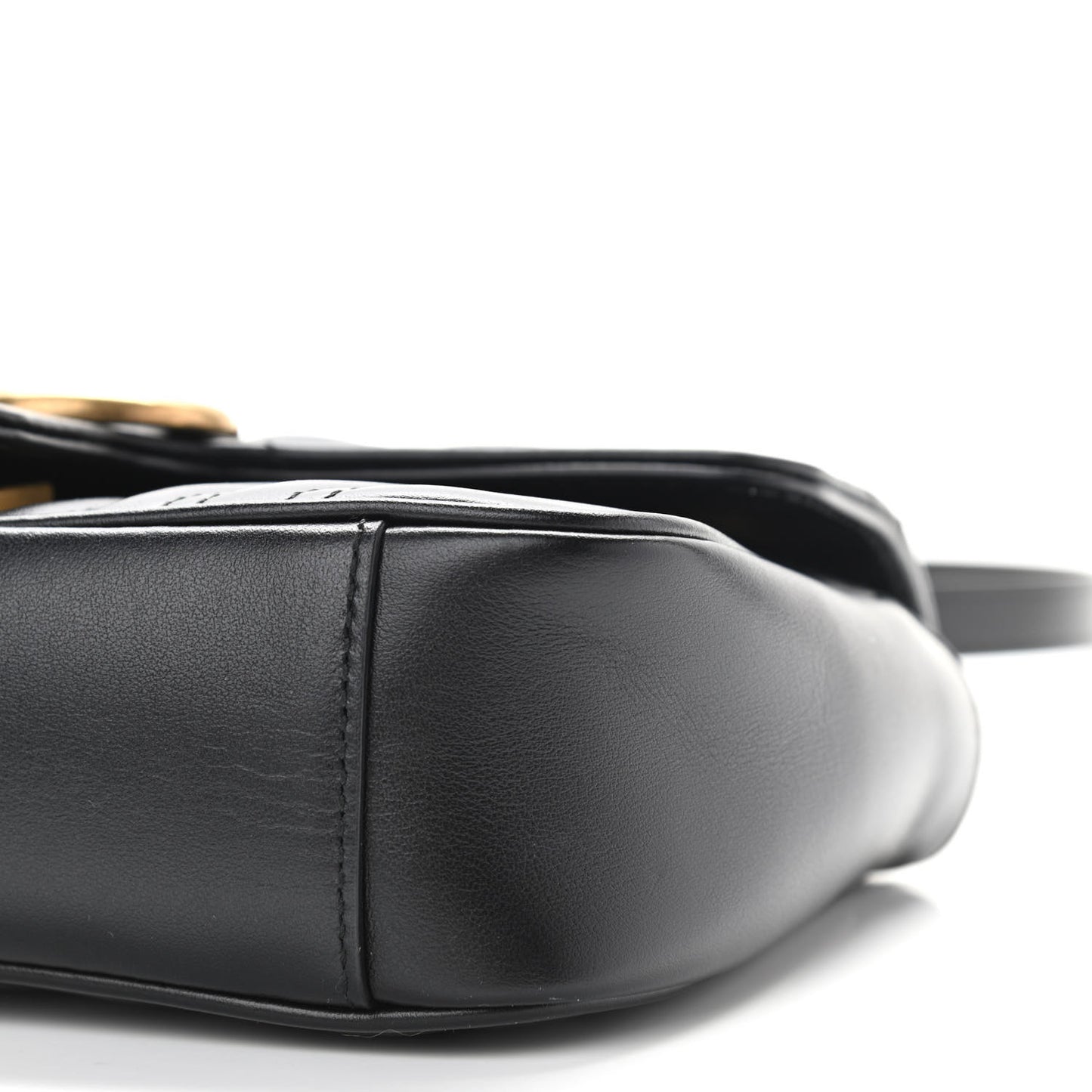 Calfskin Matelasse Mini GG Marmont Shoulder Bag Black