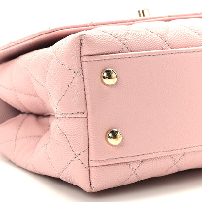 Chanel Caviar Lizard Embossed Quilted Mini Coco Handle Flap Light Pink 8 of 9