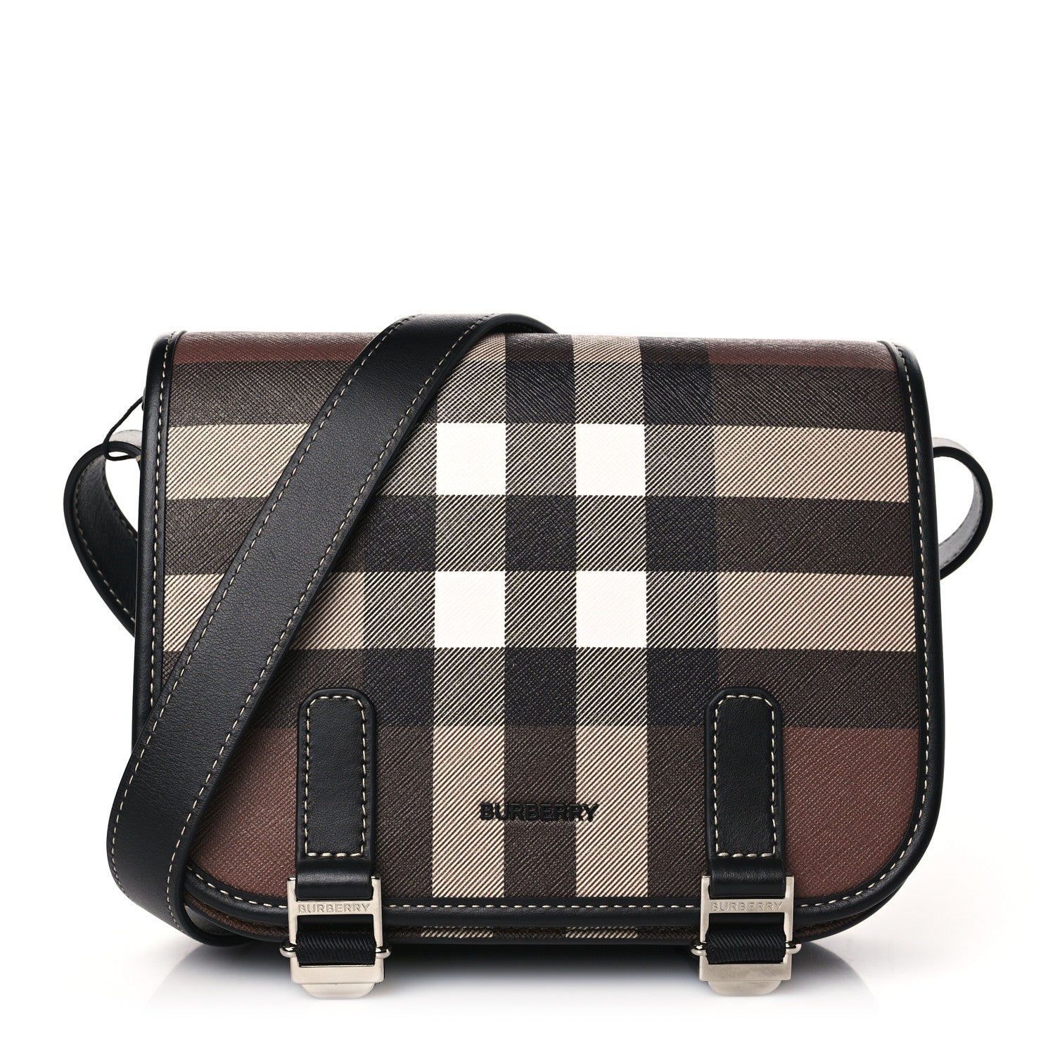Burberry E-Canvas Giant Check Rider Crossbody Dark Cranberry 1 of 9