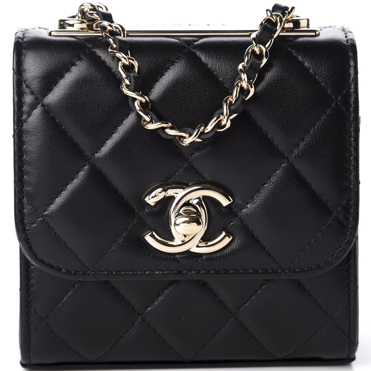 Chanel Lambskin Quilted Mini Trendy CC Chain Wallet Black 11 of 12