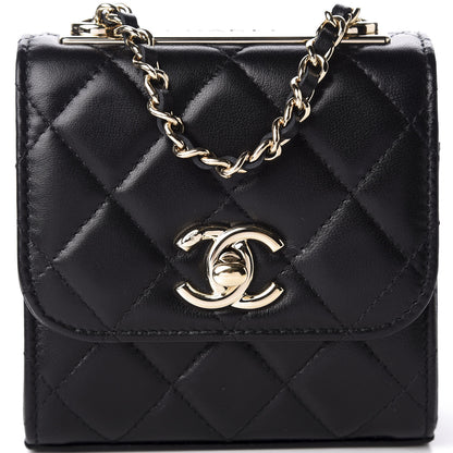 Chanel Lambskin Quilted Mini Trendy CC Chain Wallet Black 11 of 12
