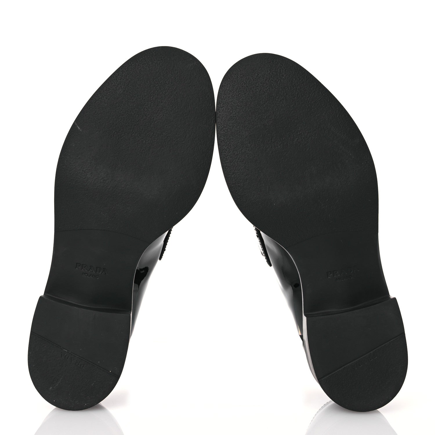 Prada Vernice Triangle 50mm Loafers 38 Black 6 of 12