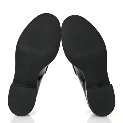 Prada Vernice Triangle 50mm Loafers 38 Black 6 of 12