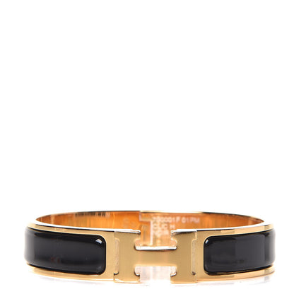 Hermes Enamel Narrow Clic Clac H Bracelet PM Black 1 of 7