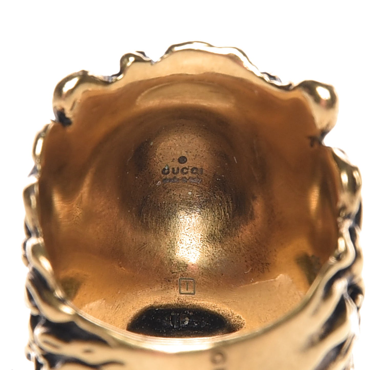 Metal Lion Head Ring 10.5 Aged Gold