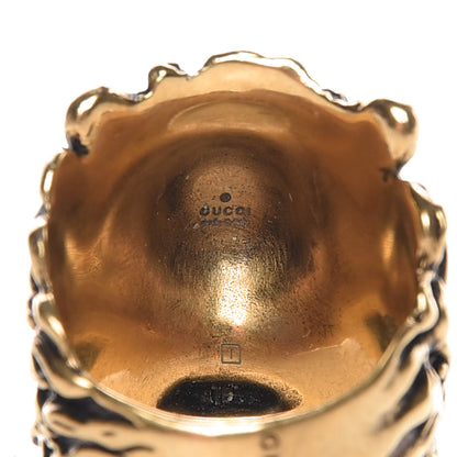 Gucci Metal Lion Head Ring 10.5 Aged Gold 5 of 6
