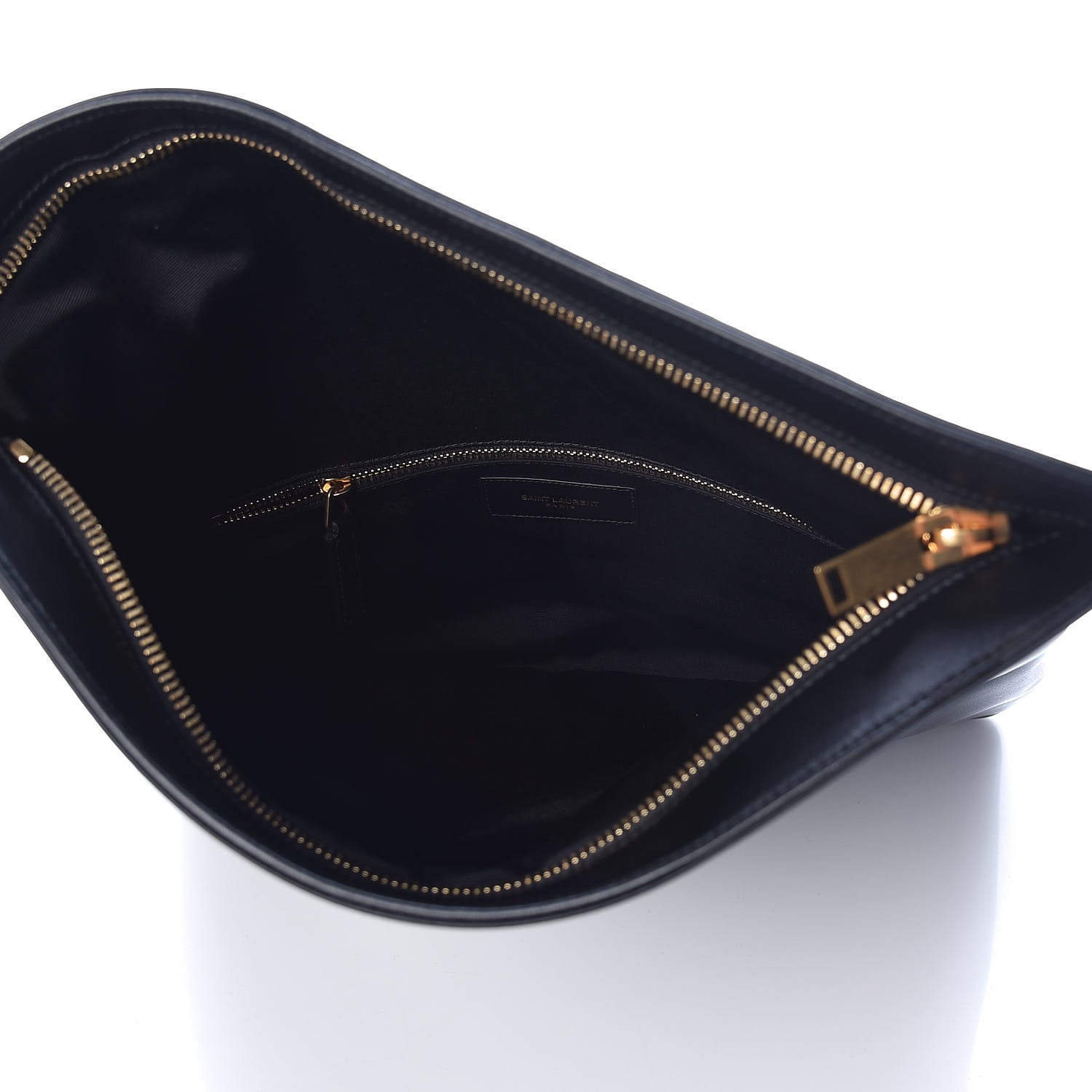 Saint Laurent Smooth Calfskin Letters Fold-Over Clutch Black 5 of 6