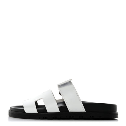 Hermes Calfskin Womens Chypre Sandals 35 White 1 of 9