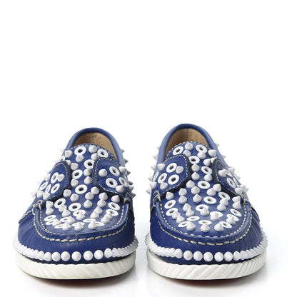 Christian Louboutin Calfskin Yacht Spikes Loafers 37 Blue 3 of 10
