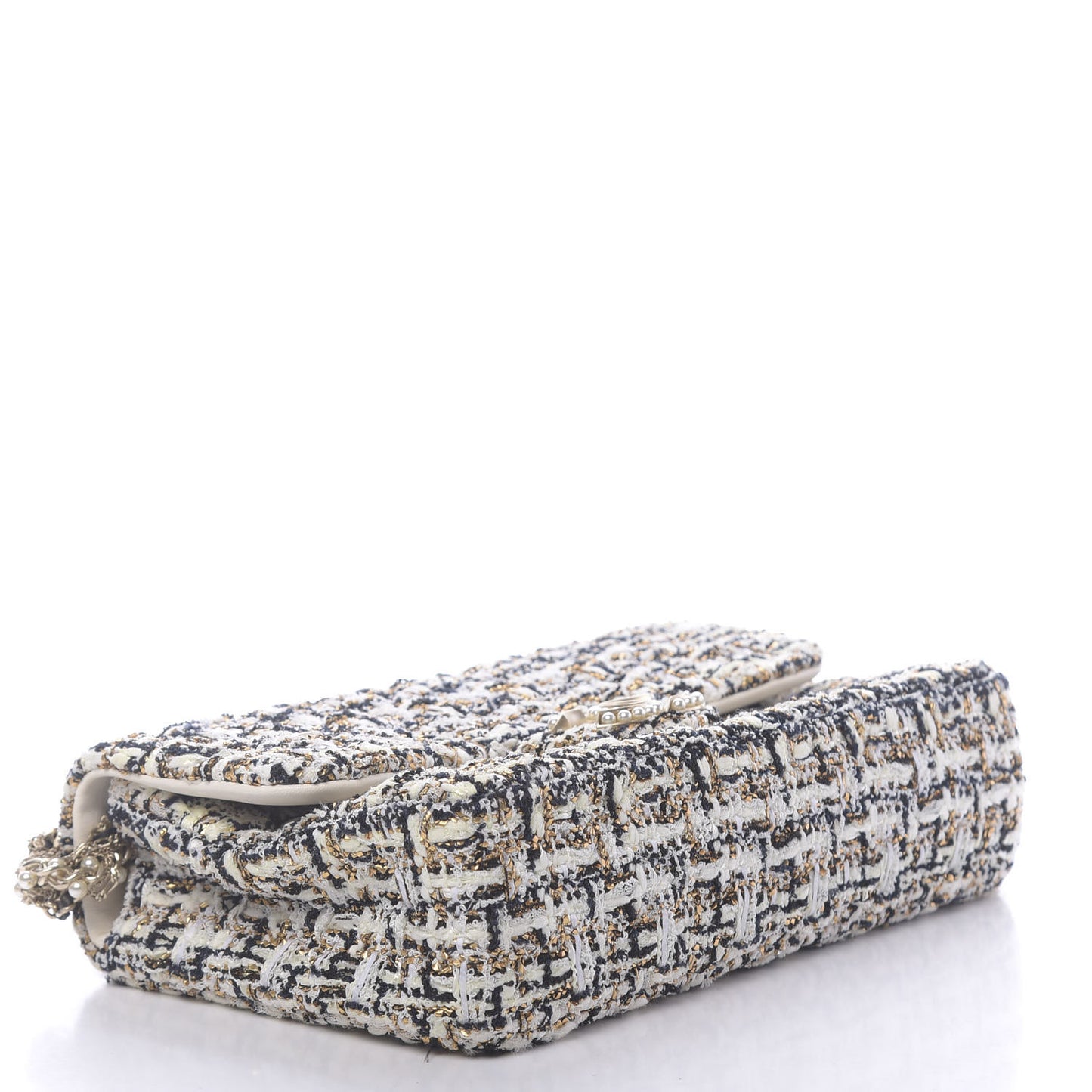 Tweed Westminster Pearl Medium Single Flap Ivory Multicolor