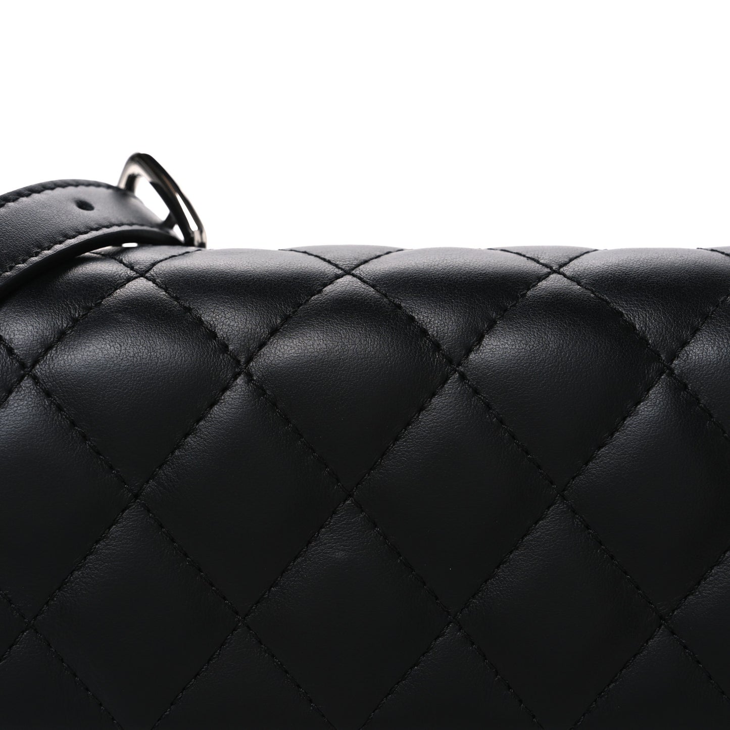 Calfskin Quilted CC Uniform Flap Belt Bag Black