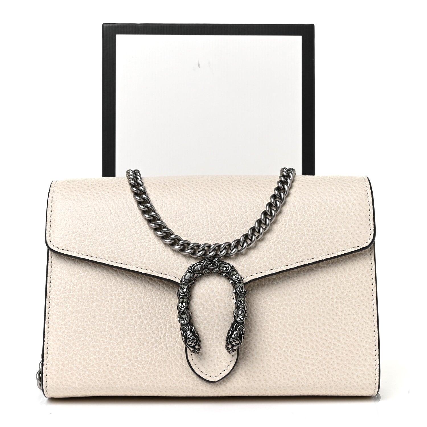 Gucci Dollar Calfskin Mini Dionysus Chain Wallet Mystic White 9 of 9