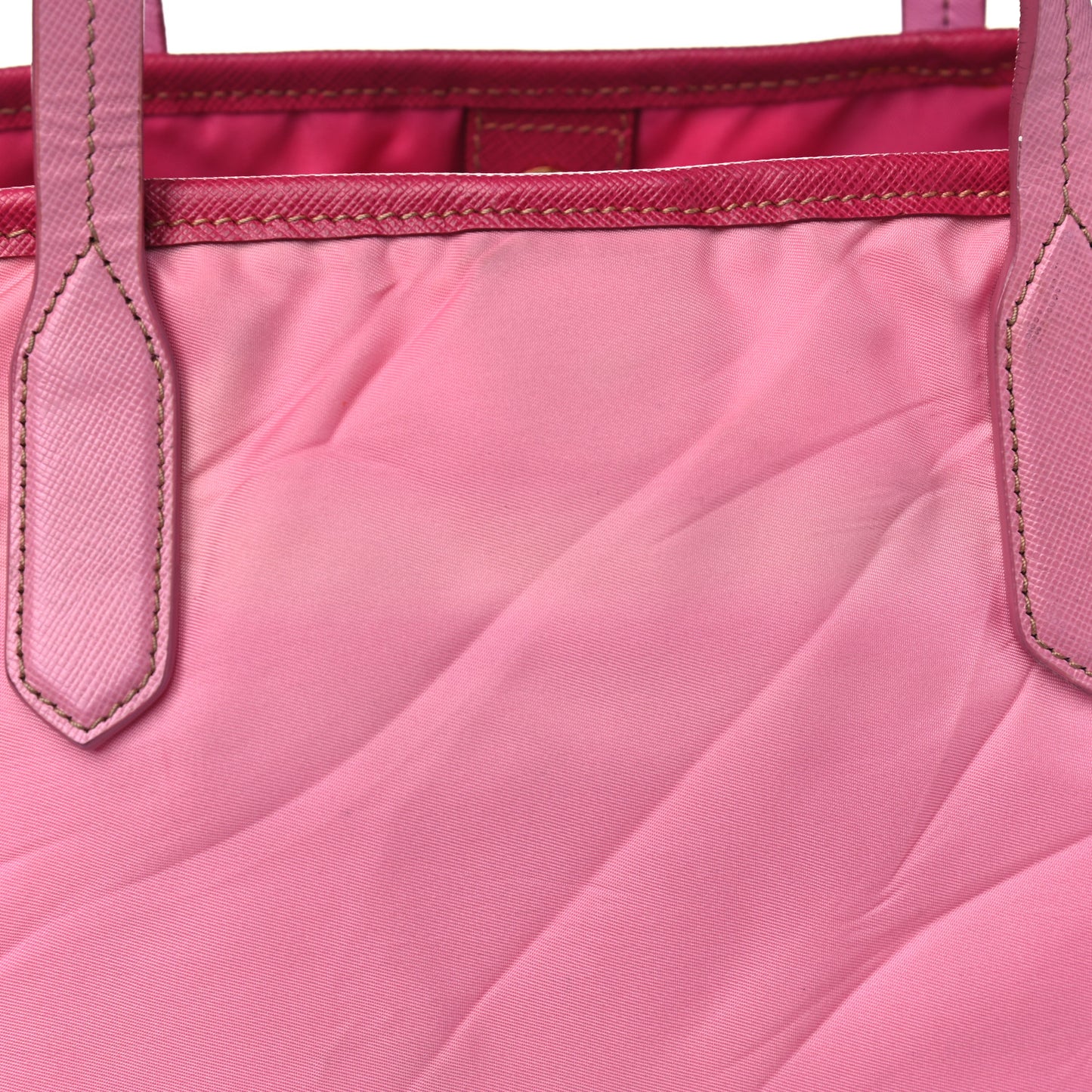 Tessuto Nylon Saffiano Shopping Tote Begonia
