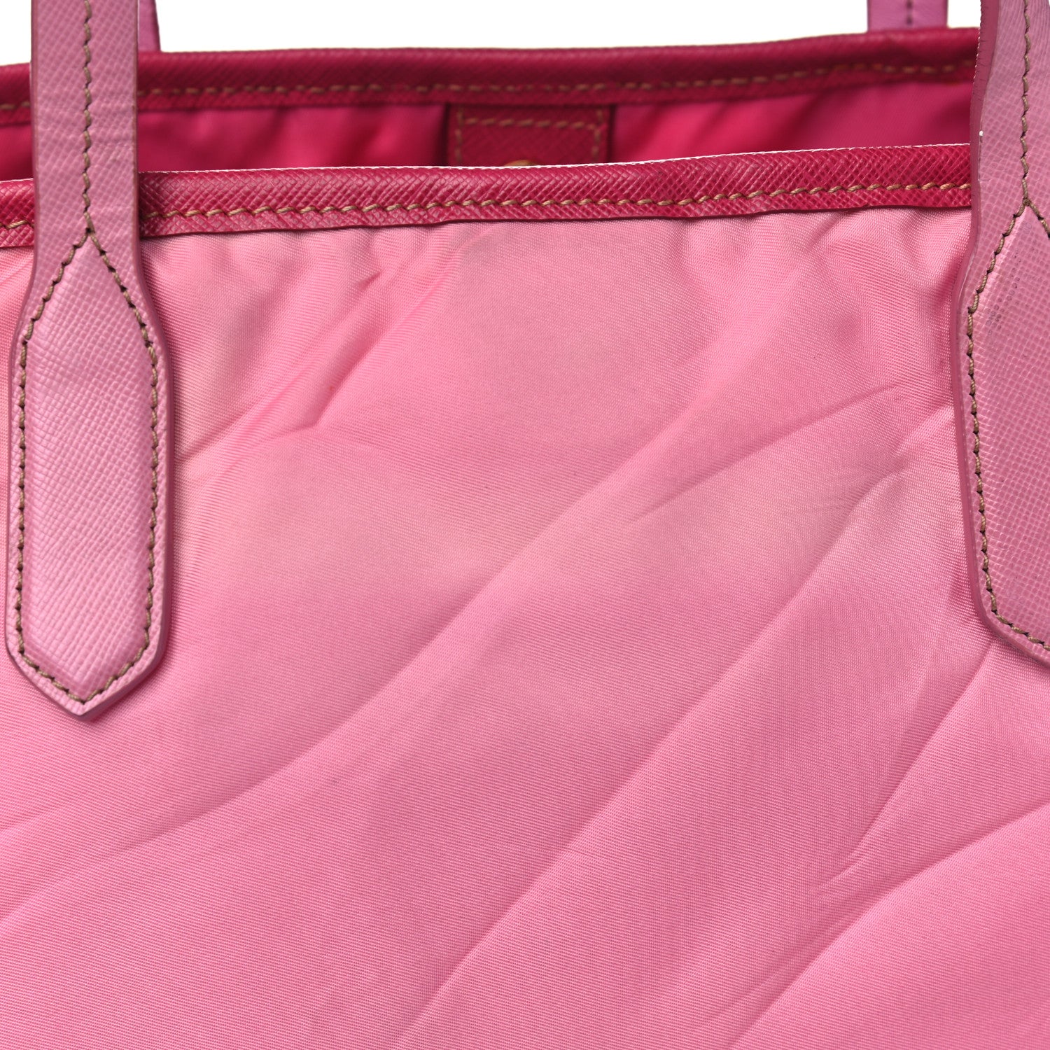 Prada Tessuto Nylon Saffiano Shopping Tote Begonia 10 of 12