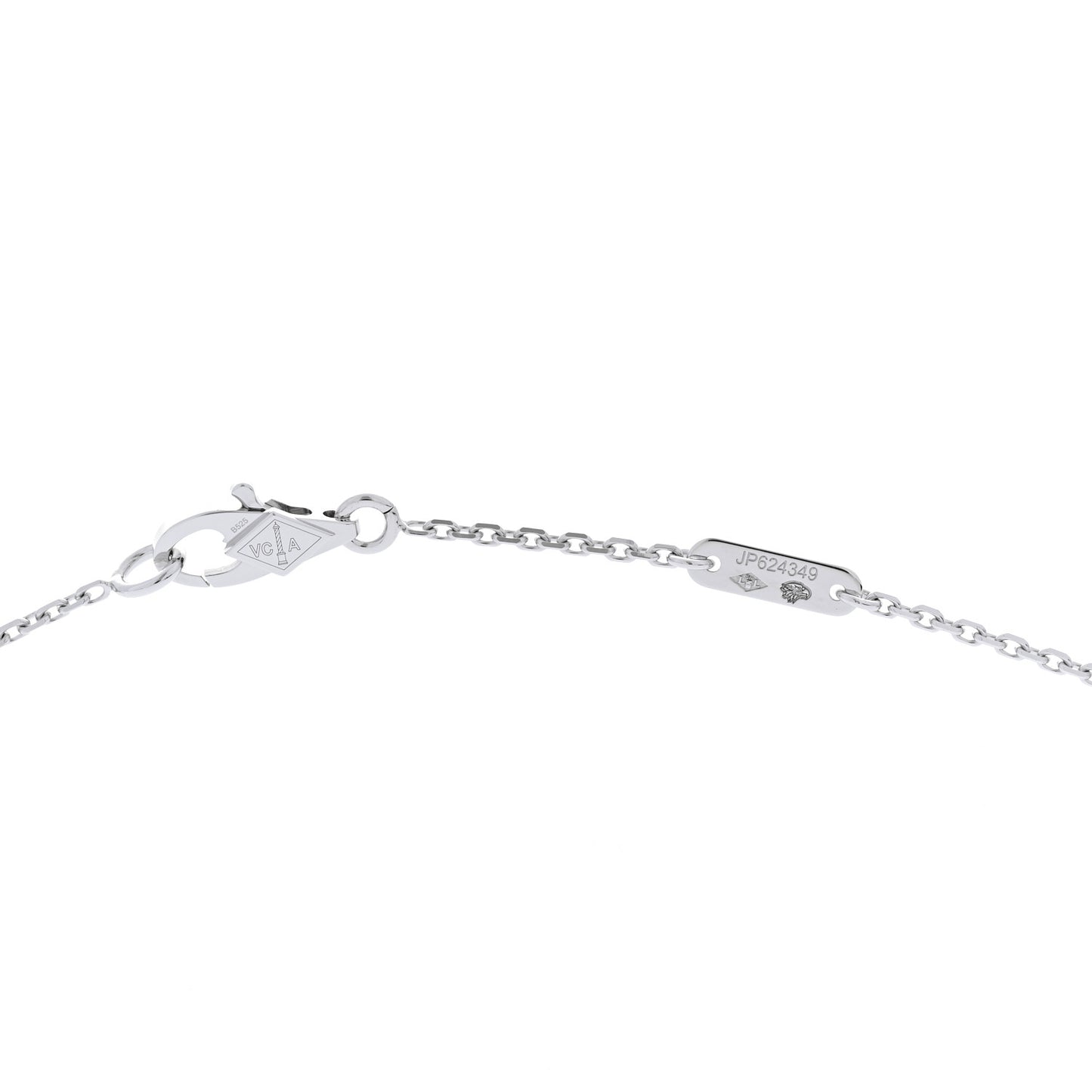 18K White Gold Diamond Sweet Alhambra Pendant Necklace