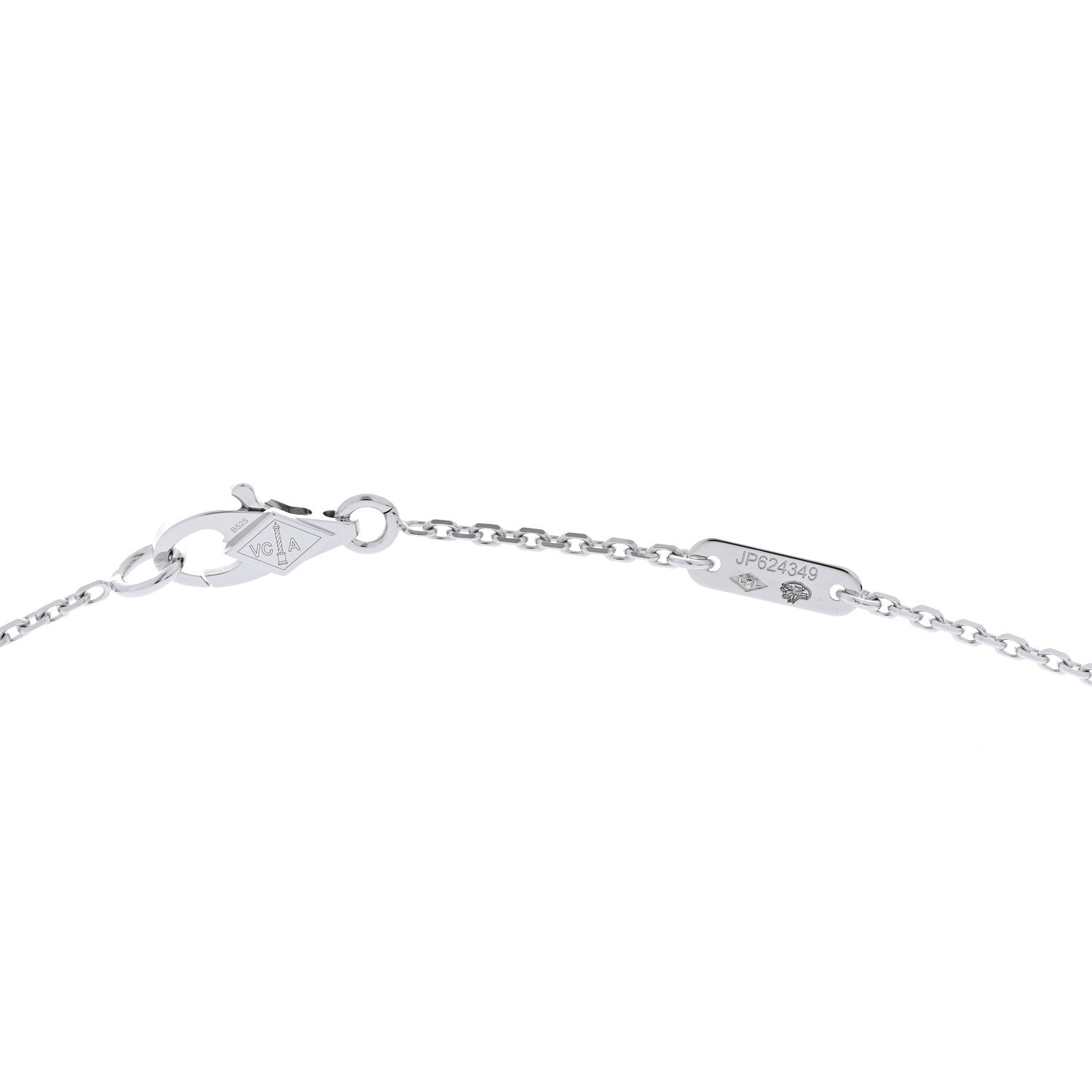 Van Cleef & Arpels 18K White Gold Diamond Sweet Alhambra Pendant Necklace 4 of 4