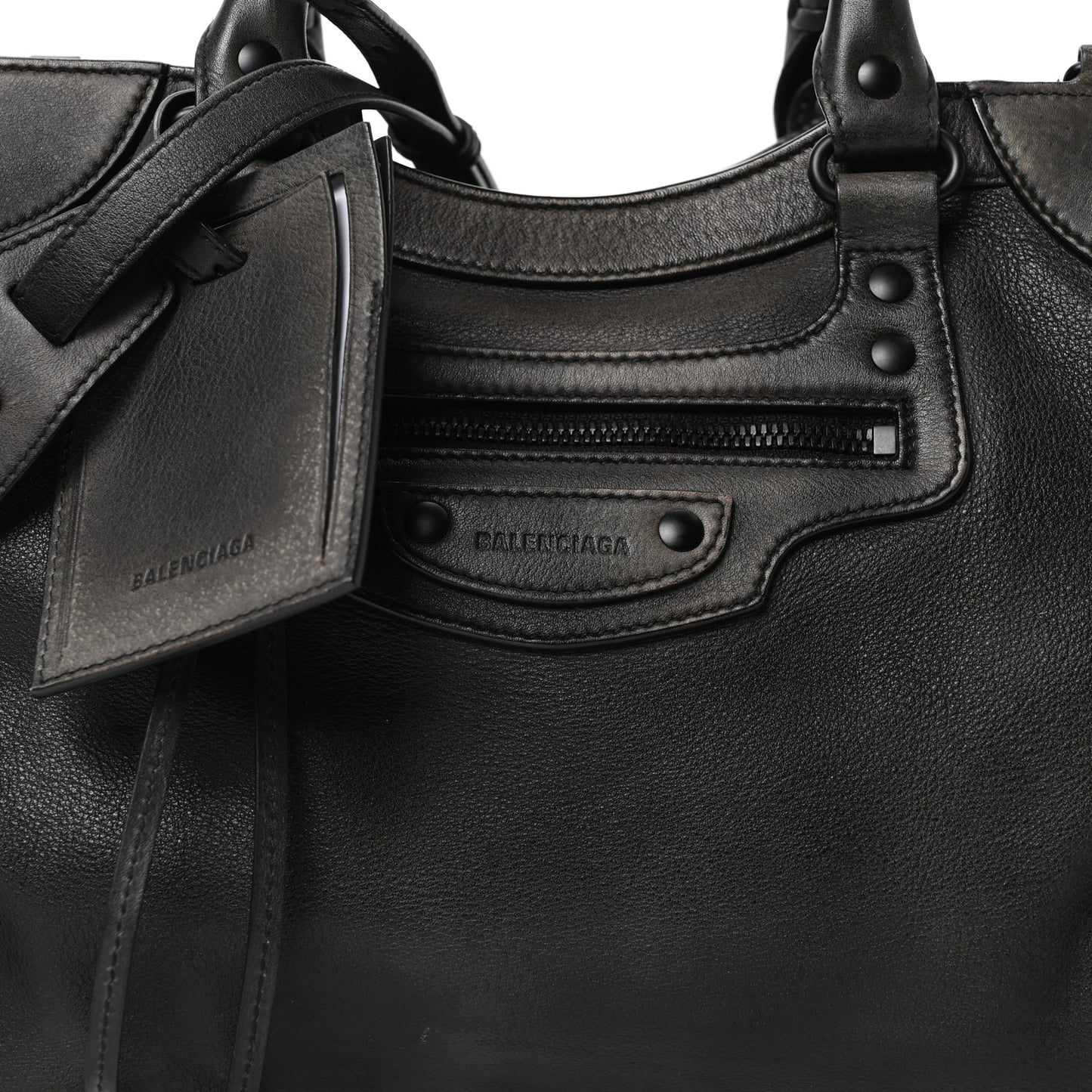 Used Calfskin Black Hardware Neo Classic City Black