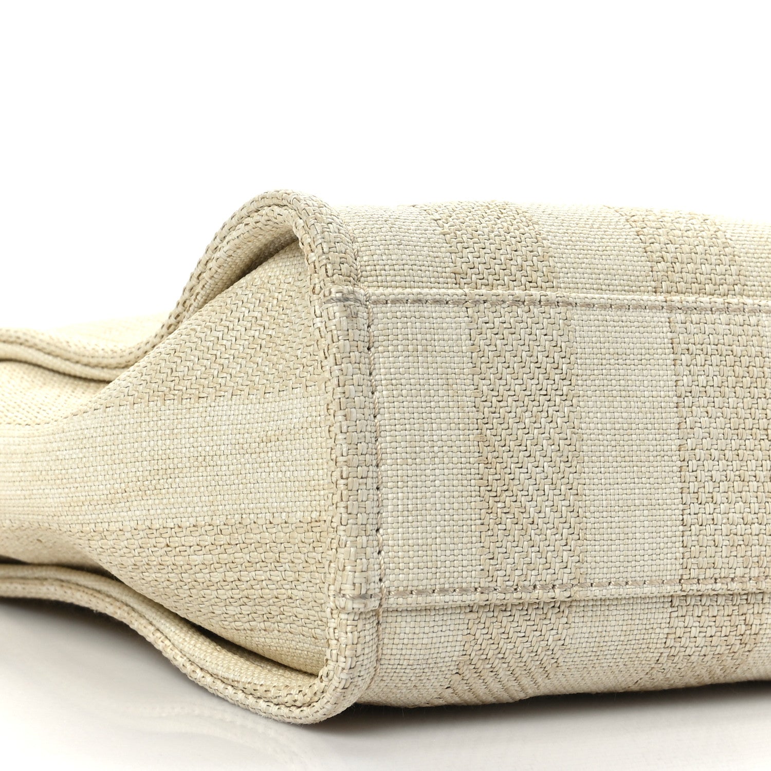 Chanel Mixed Fibers Calfskin Striped Mini Deauville Tote Beige 8 of 9