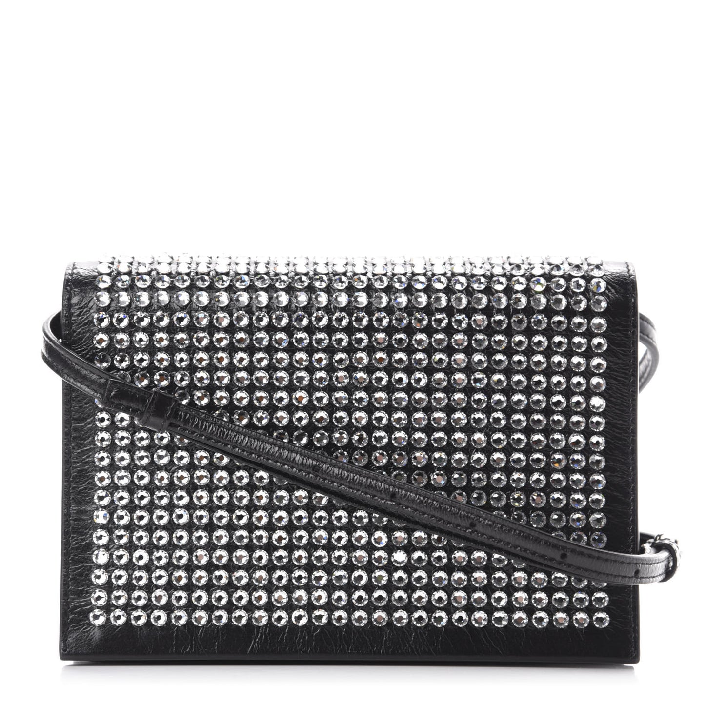 Textured Patent Crystal Toy Kate Crossbody Black